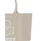 Beige Cotton Shoulder Bag