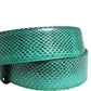 Green Leather DG Logo Embellished Buckle Belt