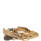 Gold Brass Chain Coin Embellished Metal Buckle Belt