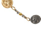 Gold Brass Chain Coin Embellished Metal Buckle Belt