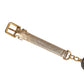 Gold Brass Chain Coin Embellished Metal Buckle Belt