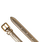 Gold Brass Chain Coin Embellished Metal Buckle Belt