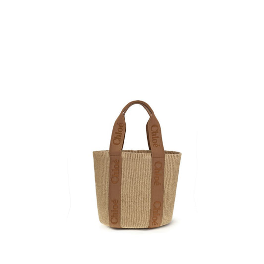 Beige Raffia Backet Bag