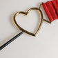 Red Leather Gold Heart Metal Buckle Belt