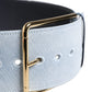 Blue Two Tone Denim Gold Metal Buckle Belt