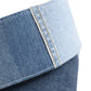 Blue Two Tone Denim Gold Metal Buckle Belt