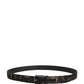 Multicolor Jacquard Silver Metal Buckle Belt
