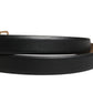 Black Classic Leather Gold Metal Buckle Belt