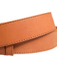 Orange Leather Hexagon Metal Buckle Waist Women Belt