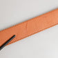 Orange Leather Hexagon Metal Buckle Waist Women Belt