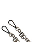 Black Leather Silver Chain Bag Accessory Shoulder Strap