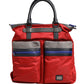 Red Nylon Multiple Compartments Tote Shoulder Borse Bag