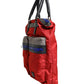 Red Nylon Multiple Compartments Tote Shoulder Borse Bag