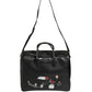 Black Car Man Applique Leather Weekender Borse Bag