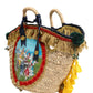 Multicolor Woven Straw Basket Embellished Sicily Bag