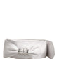 Women White Leather Embellished Wide Waist Cintura Belt