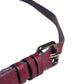 Maroon Leather Silver Metal Buckle Waist Women Belt