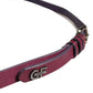 Maroon Leather Silver Metal Buckle Waist Women Belt