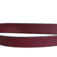 Maroon Leather Silver Metal Buckle Waist Women Belt