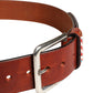 Bordeaux Wide Leather Waist Gold Silver Buckle Belt