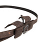 Dark Brown Wool Bow Embellished Buckle Belt