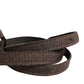 Dark Brown Wool Bow Embellished Buckle Belt