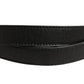 Black Leather Square Metal Buckle Waist Belt