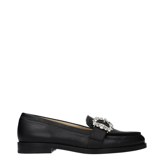 Black Leather Slip-On Loafers