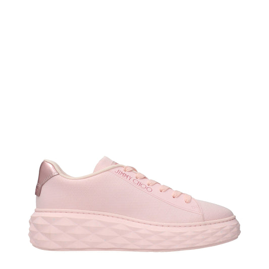 Pink Fabric Platform Sneakers