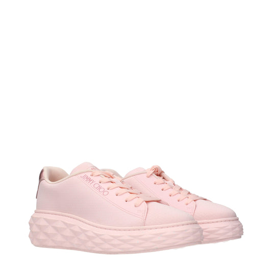 Pink Fabric Platform Sneakers