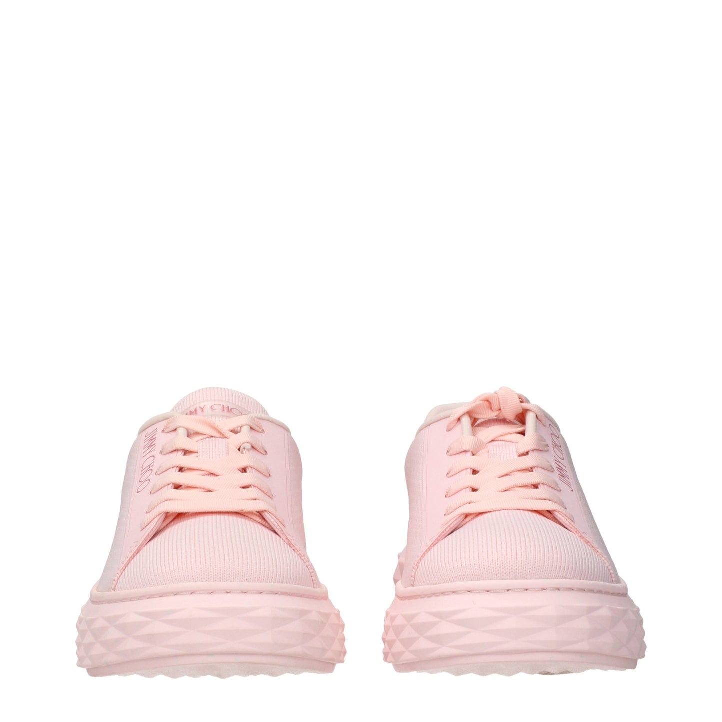 Pink Fabric Platform Sneakers