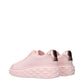 Pink Fabric Platform Sneakers