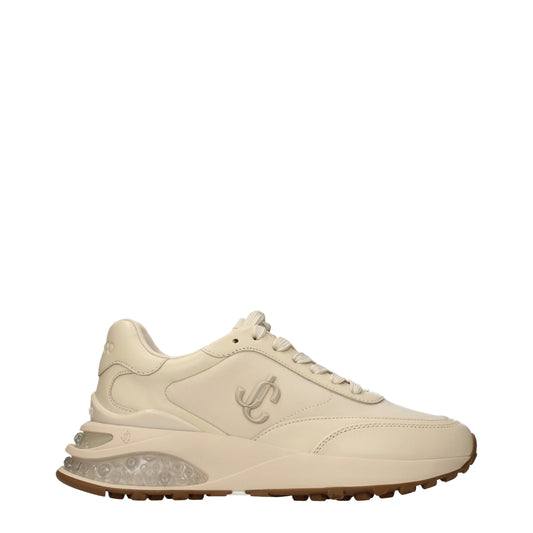 Beige Fabric Chunky Sneakers