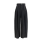 Black Polyester Casual Pants