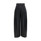 Black Polyester Casual Pants