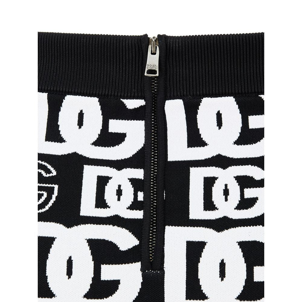 Black Cotton Mini Skirt