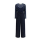 Blue Polyester Jumpsuit