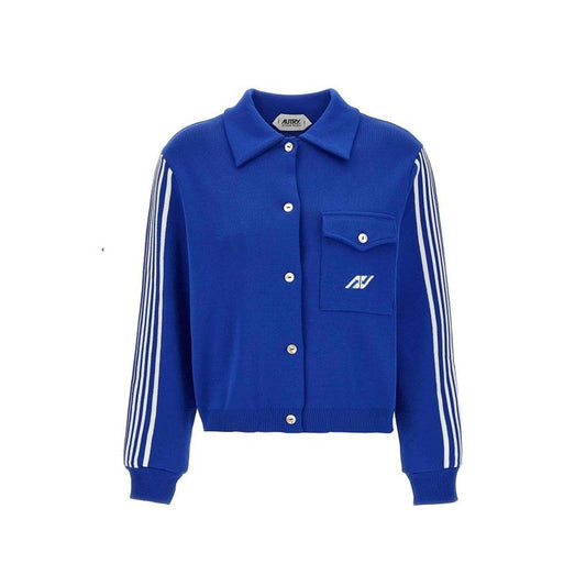 Blue Nylon Cardigan
