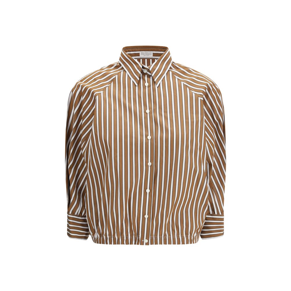 Brown Cotton Pattern Shirt