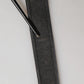 Black Leather Cotton Logo Metal Buckle Belt