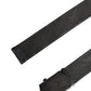 Black Leather Cotton Logo Metal Buckle Belt