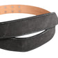 Black Wool Cotton Logo Metal Buckle Belt