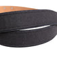 Black Wool Cotton Logo Metal Buckle Belt