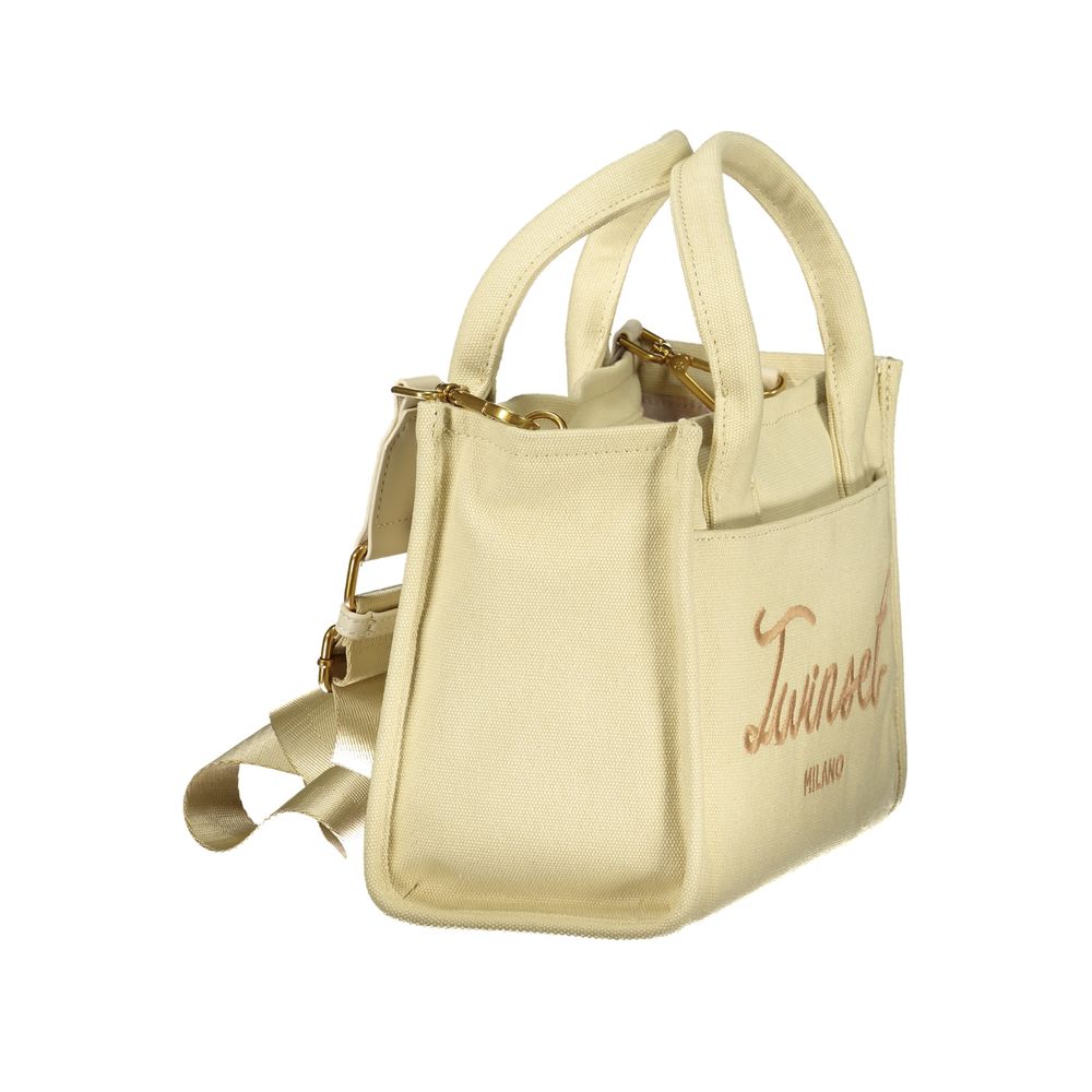 Beige Cotton Women Handbag