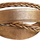 Brown Leather Braided Metal Buckle Belt