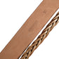 Brown Leather Braided Metal Buckle Belt