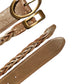 Brown Leather Braided Metal Buckle Belt