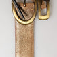 Gold Leather Braided Metal Buckle Belt
