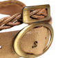 Gold Leather Braided Metal Buckle Belt