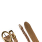 Gold Leather Braided Metal Buckle Belt